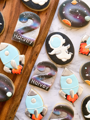Royal icing cookie set - outer space themed