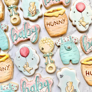 Royal icing cookie set - A.A. Milne E.H. Shepard Winnie the Pooh themed